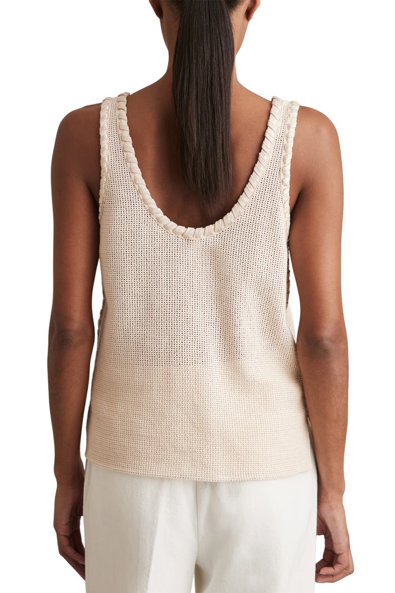 Carla Whipstitch Trim Open Stitch Tank, Alternate, color, CREAM