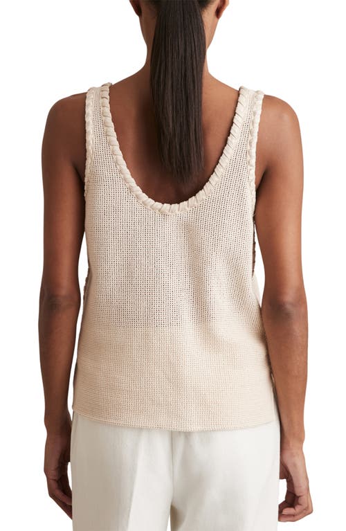 Reiss Carla Whipstitch Trim Open Stitch Tank In Cream