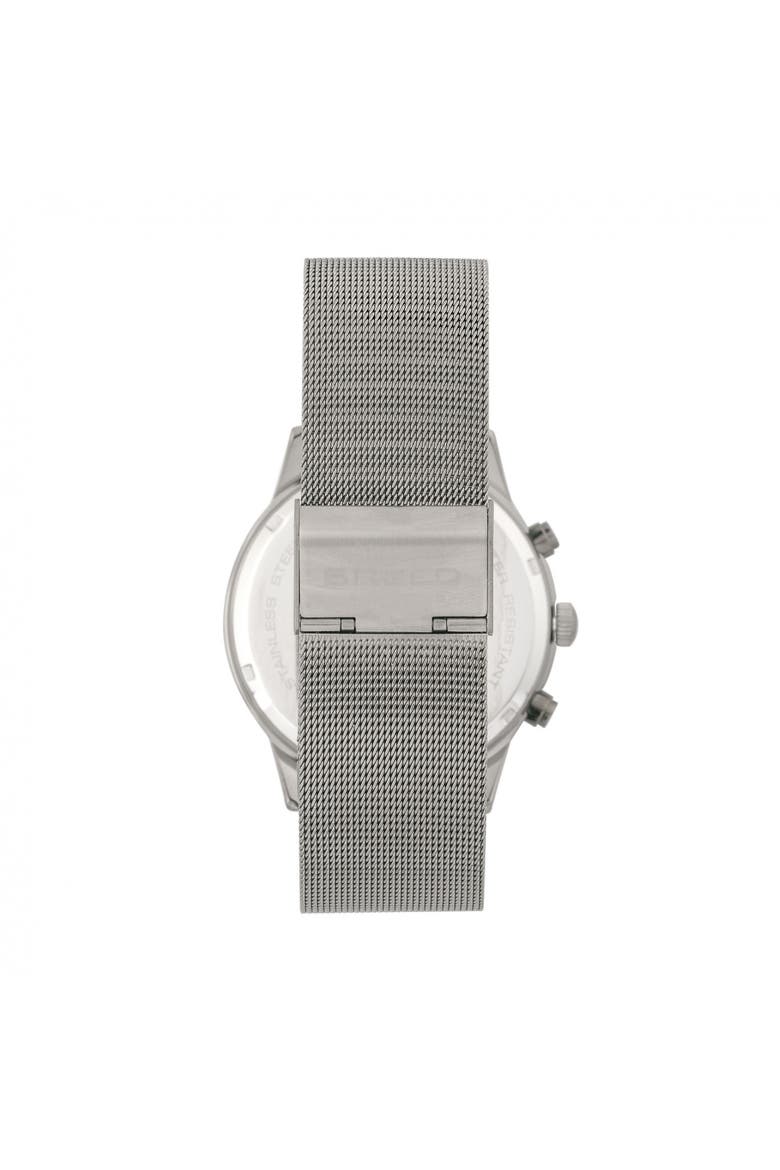 Espinosa Chronograph Mesh-Bracelet Watch w/ Date, Alternate, color, Silver/Gunmetal