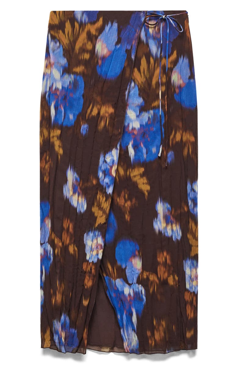 MANGO Floral Pleated Wrap Skirt, Alternate, color, 