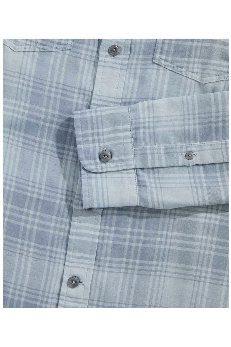 Plaid Chiller Double Cloth Button Up Shirt, Alternate, color, SHELL GREY