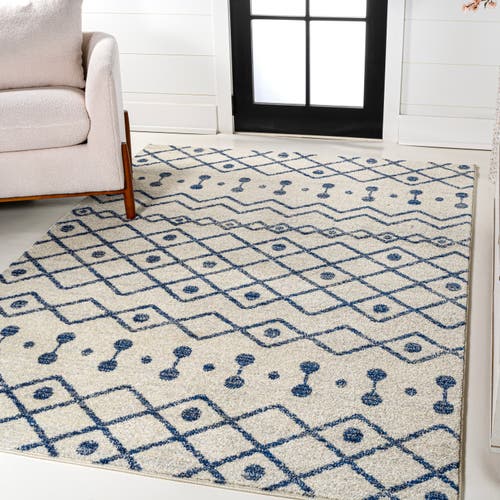 Jonathan Y Aksil Moroccan Beni Souk Area Rug In Cream/navy