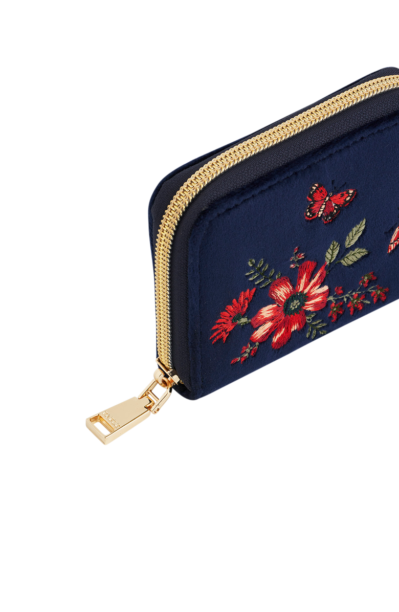 Fable England Floral Velvet Purse Small, Alternate, color, Navy