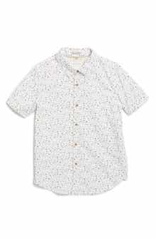 DENIM AND FLOWER Kids' Floral Short Sleeve Button-Up Shirt