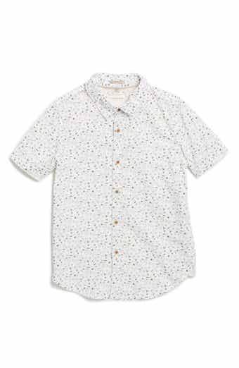 DENIM AND FLOWER Kids' Floral Short Sleeve Button-Up Shirt