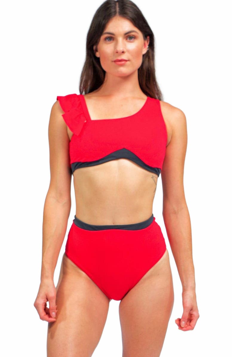 Mary Mercedes Rafaela Contouring Bikini Top, Main, color, Red