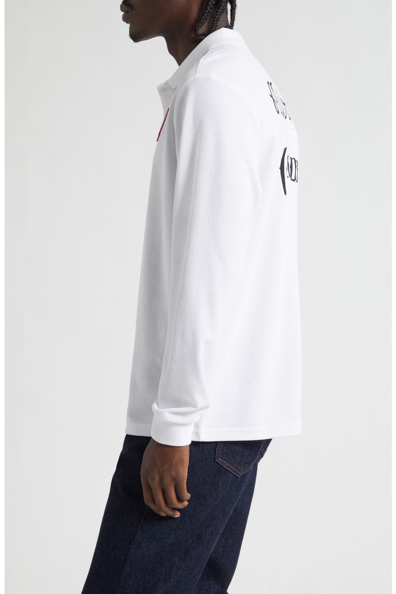 Grateful Dead Stealie Long Sleeve Polo, Alternate, color, WHITE