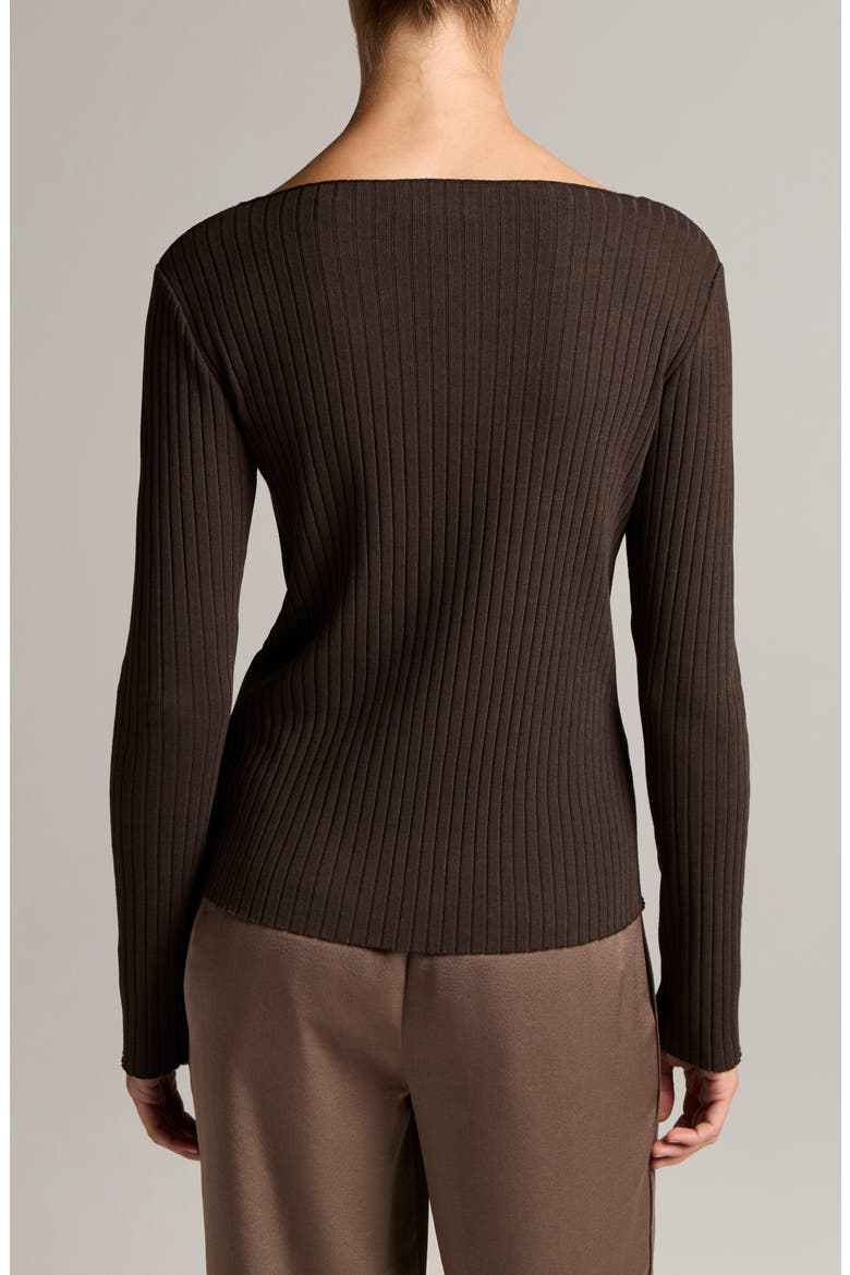 Boat Neck Rib Top, Alternate, color, IRON