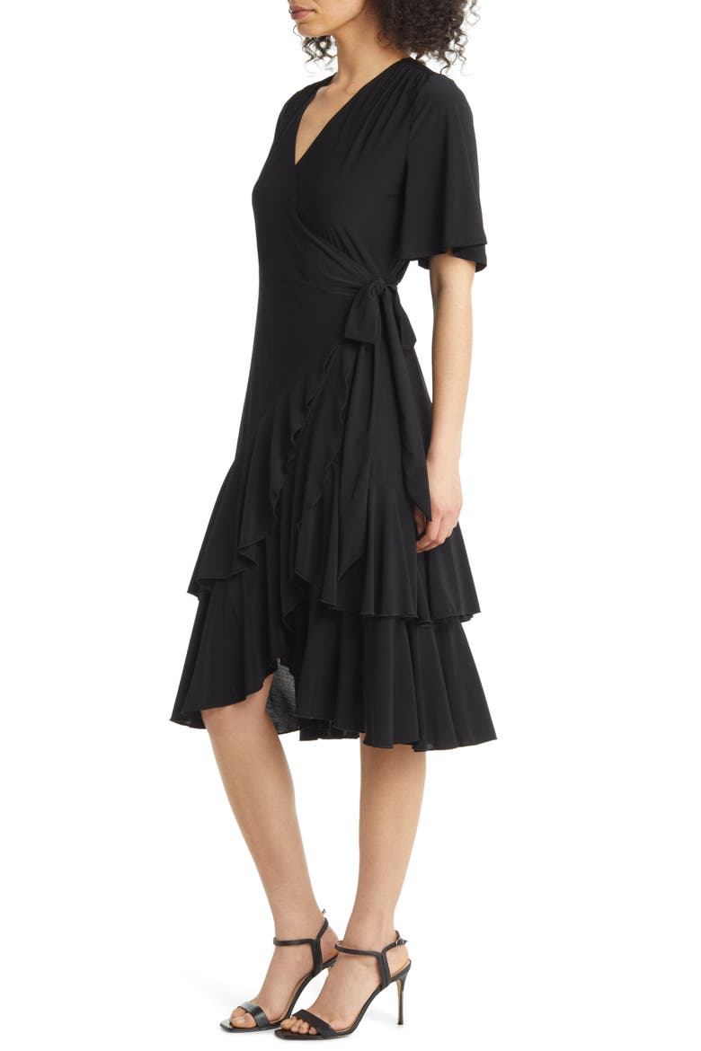 Miranda Midi Wrap Dress, Alternate, color, BLACK NOIR