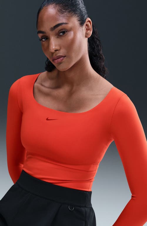 Nike Dri-fit Long Sleeve Bodysuit In Gold