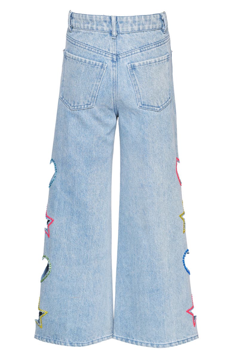 Hannah Banana Kids' Side Cutout Wide Leg Shorts, Alternate, color, Denim Blue