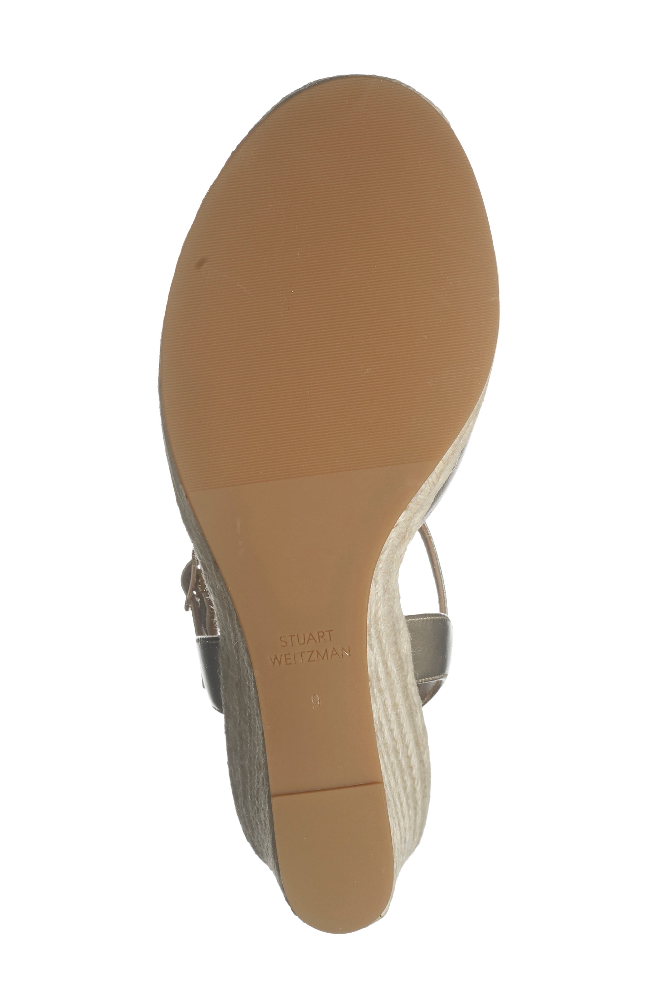 Stuart Weitzman Tia Espadrille Wedge Sandal, Alternate, color, Light Gold