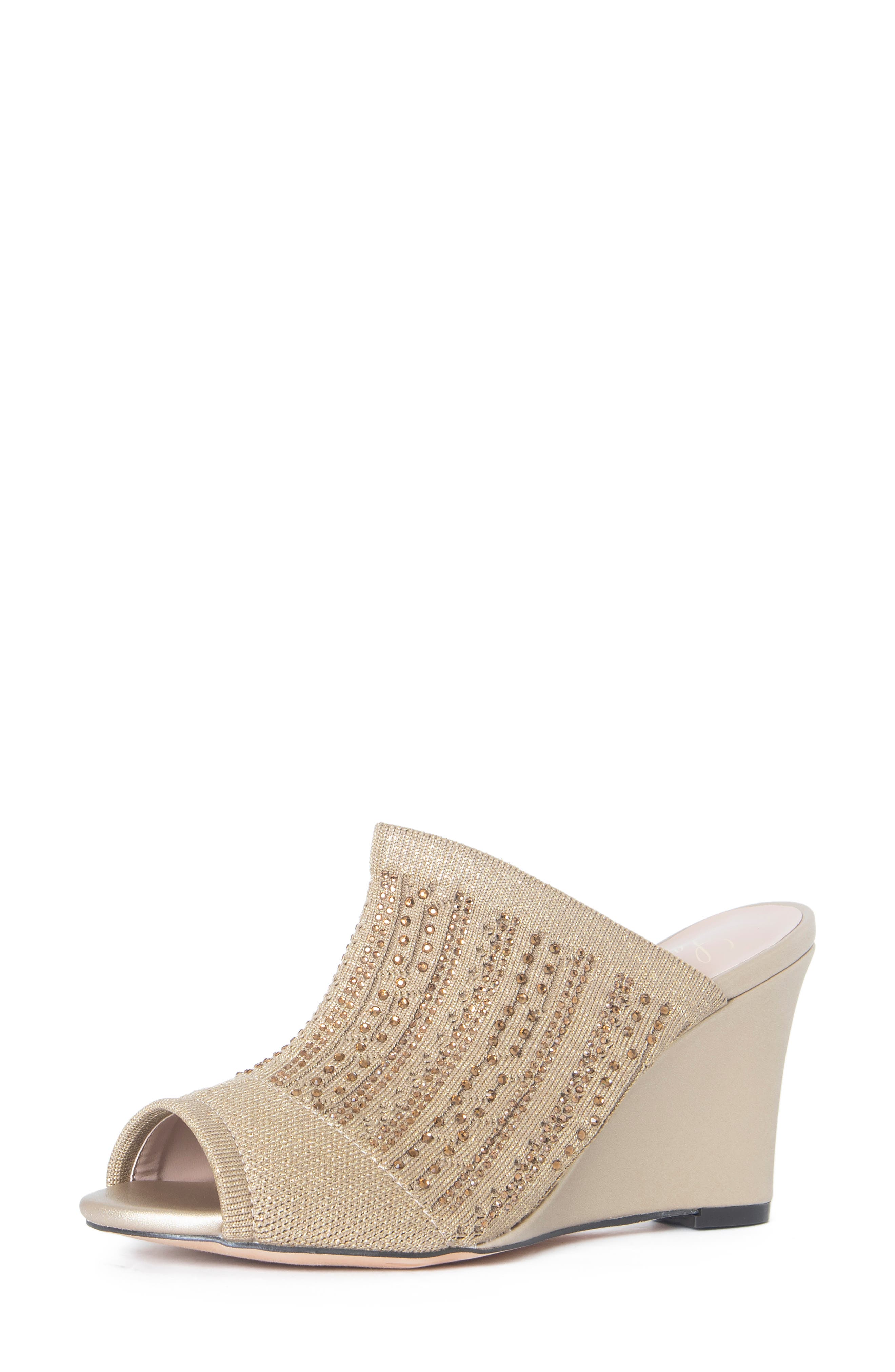 Martha Wedge Slide Sandal, Alternate, color, GOLD