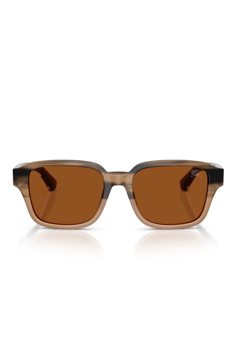 53mm Square Sunglasses, Main, color, STRIPED BEIGE / DARK BROWN