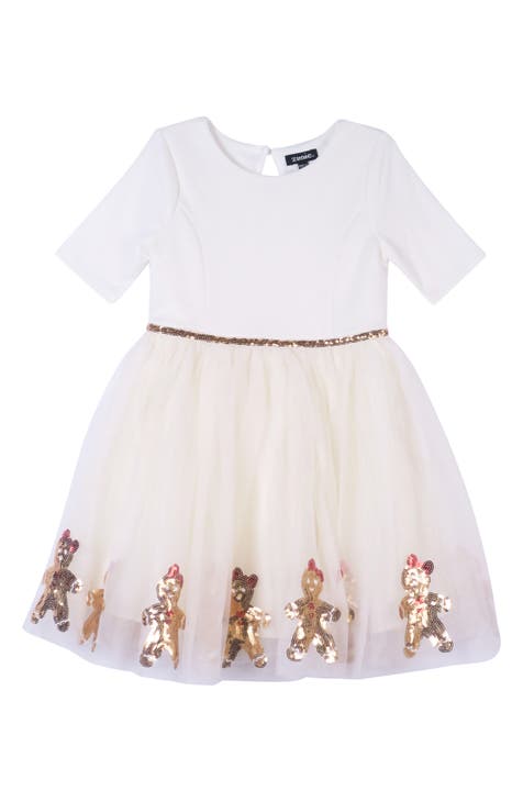 Kids' Gingerbread Sequin Fit & Flare Dress (Little Kid)