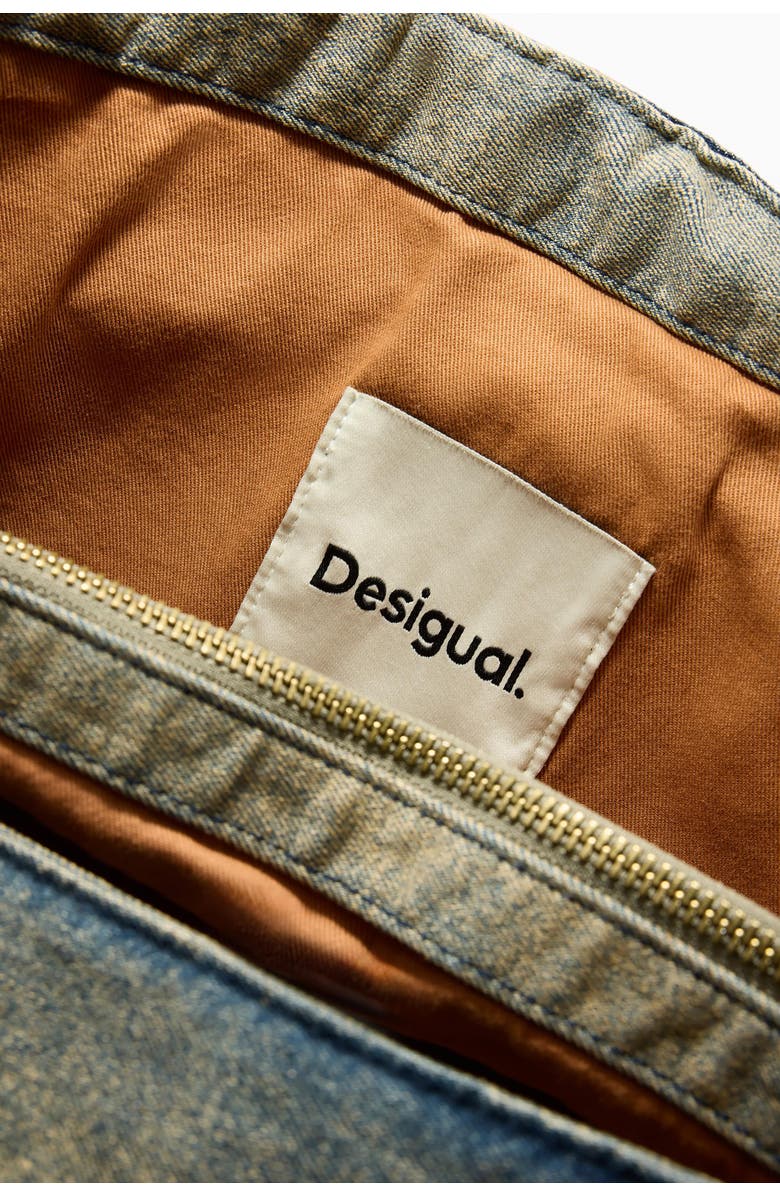 Desigual Denim Tote, Alternate, color, Light Green