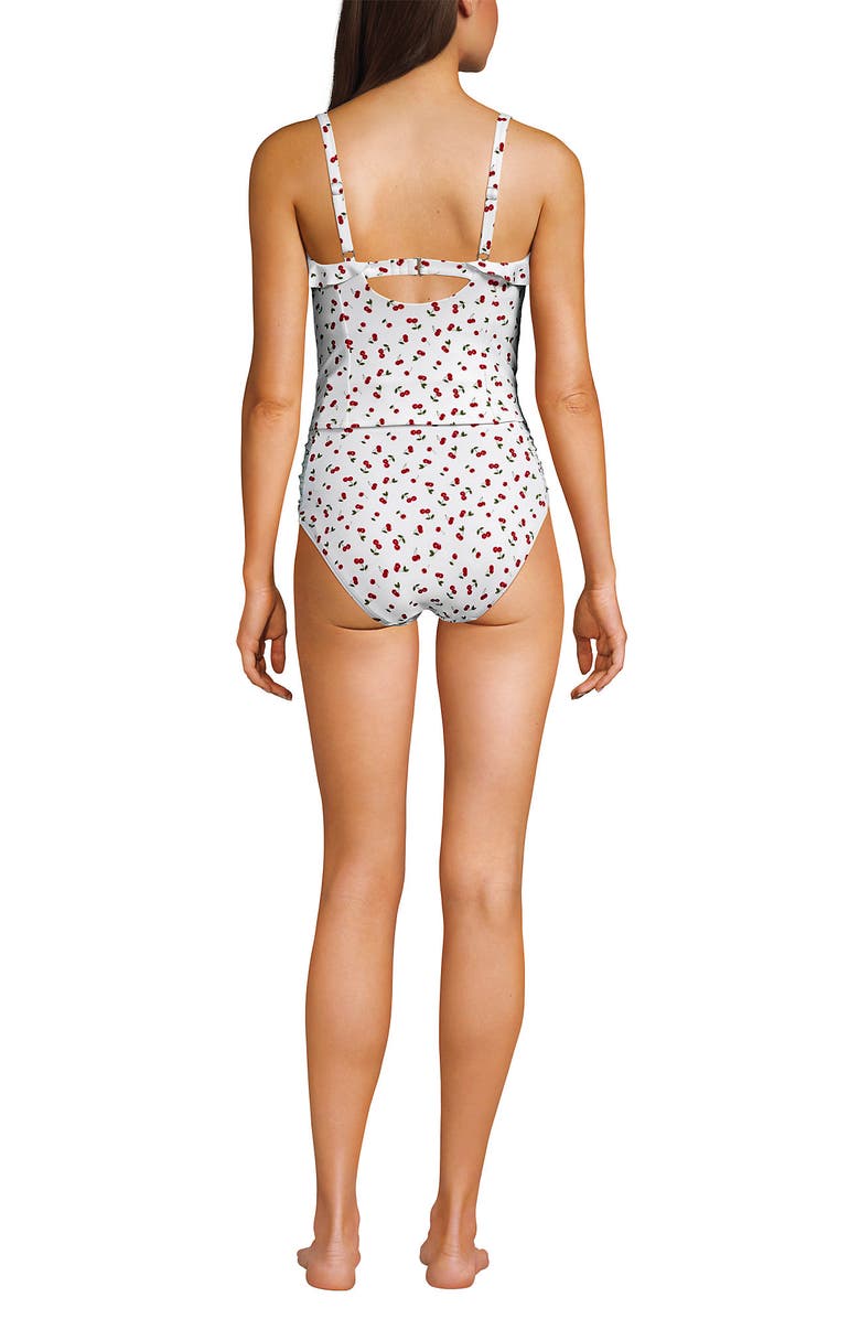 Lands' End Ruffle Midkini Set, Alternate, color, Cherry Jam Cherries/White