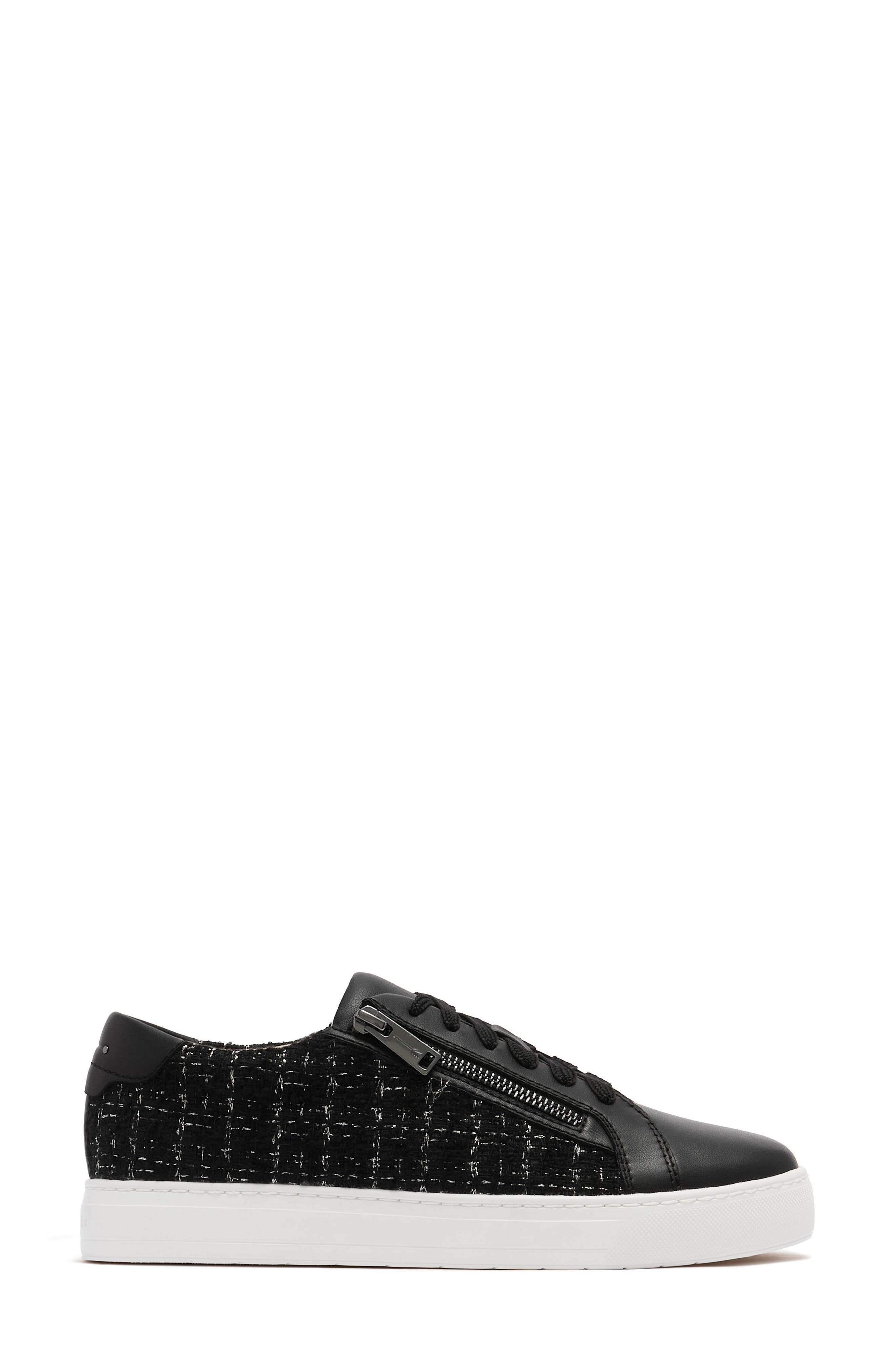 Billie II Zip Sneaker, Alternate, color, BLACK TWEED