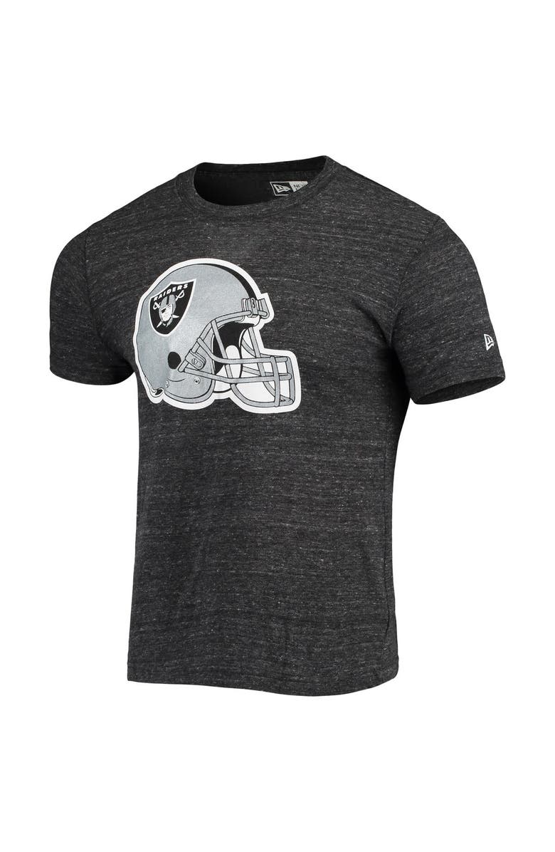 New Era Men's New Era Black Las Vegas Raiders Helmet Logo Tri-Blend T-Shirt, Alternate, color, Black