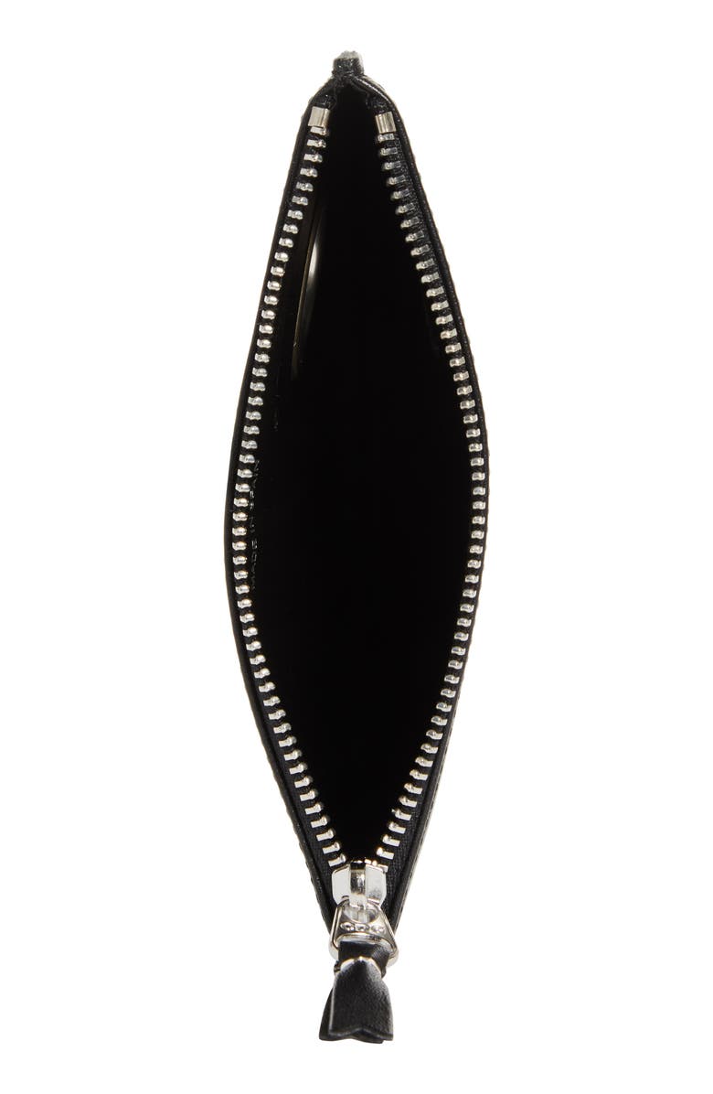 Comme des Garçons Wallets Small Eyelet Leather Zip Pouch, Alternate, color, Black