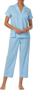 Lauren Ralph Lauren Cotton Blend Crop Pajamas