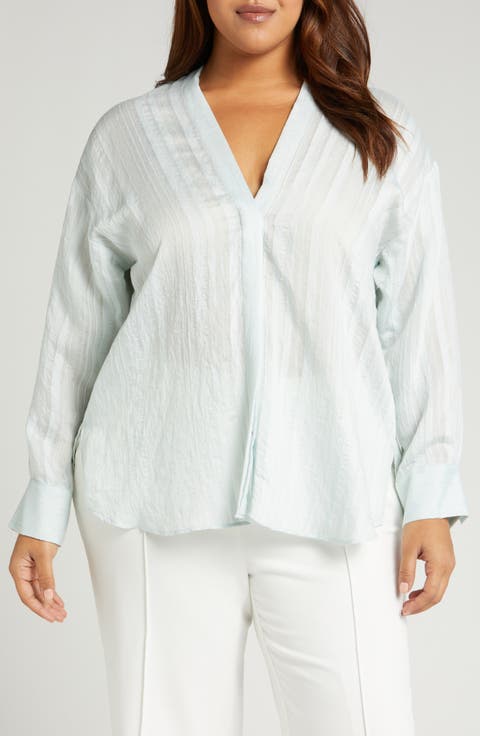 Drapey V-Neck Top (Plus)