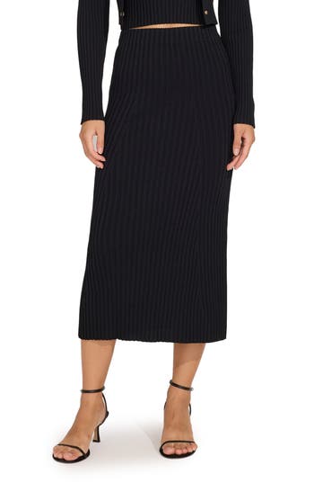 Solid & Striped The Yvette Midi Skirt In Blackout