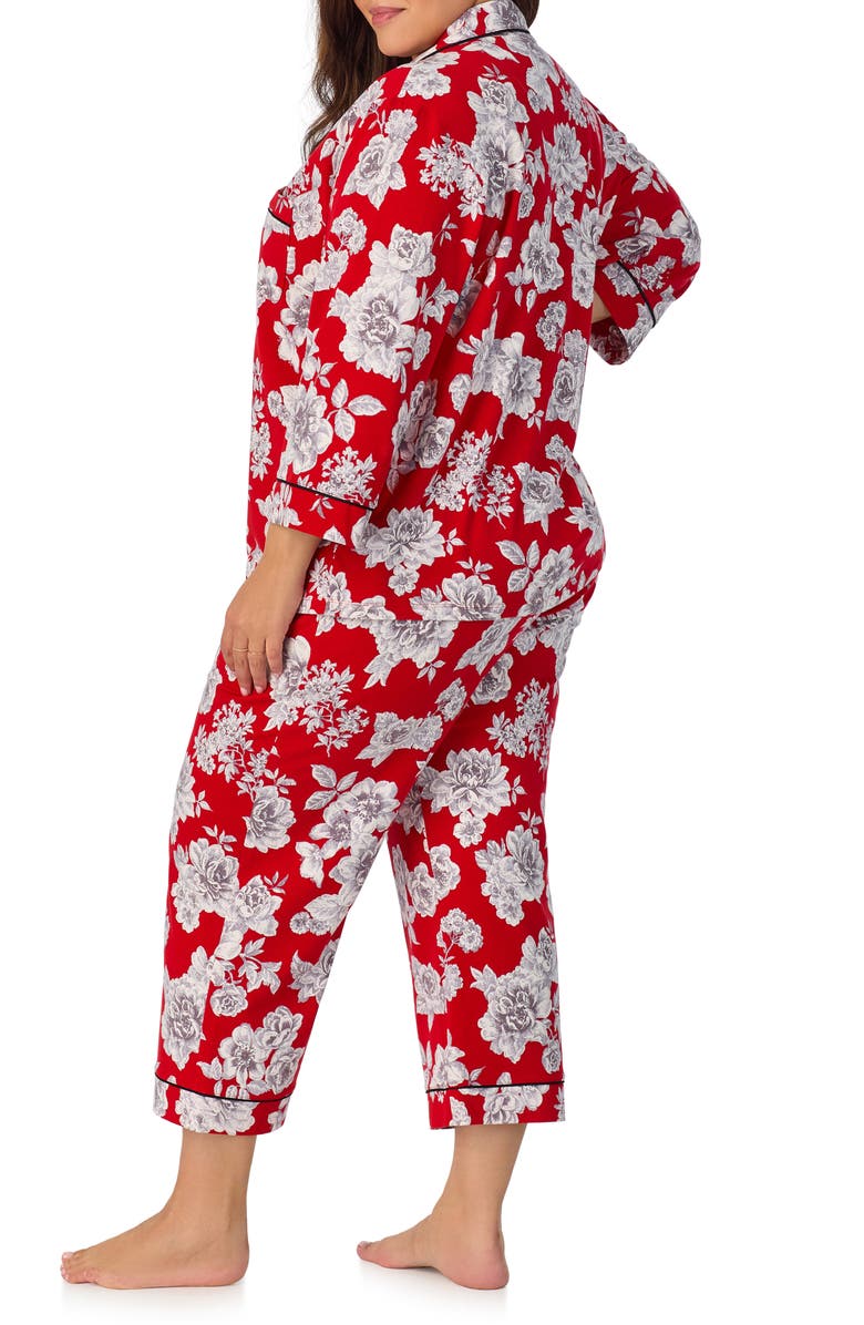 BedHead Pajamas Print Stretch Organic Cotton Jersey Crop Pajamas, Alternate, color, 