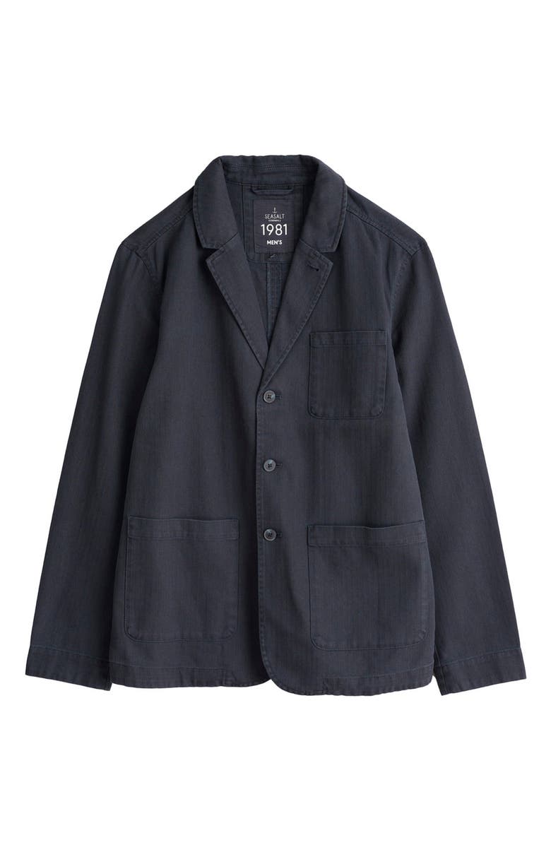 Seasalt Cornwall Tollgate Herringbone Linen & Organic Cotton Blazer, Alternate, color, Inkwell