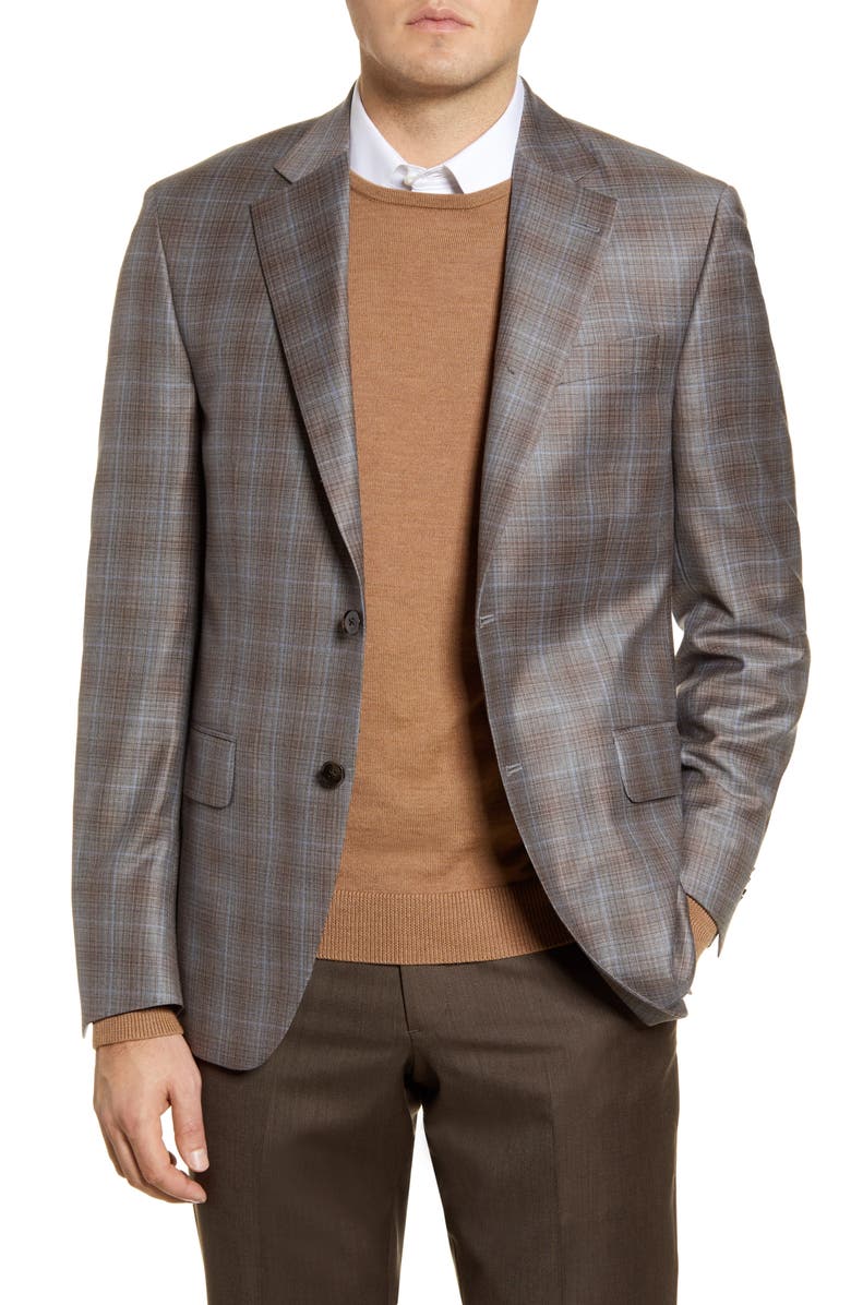 Peter Millar Flynn Classic Fit Plaid Wool Sport Coat, Main, color,