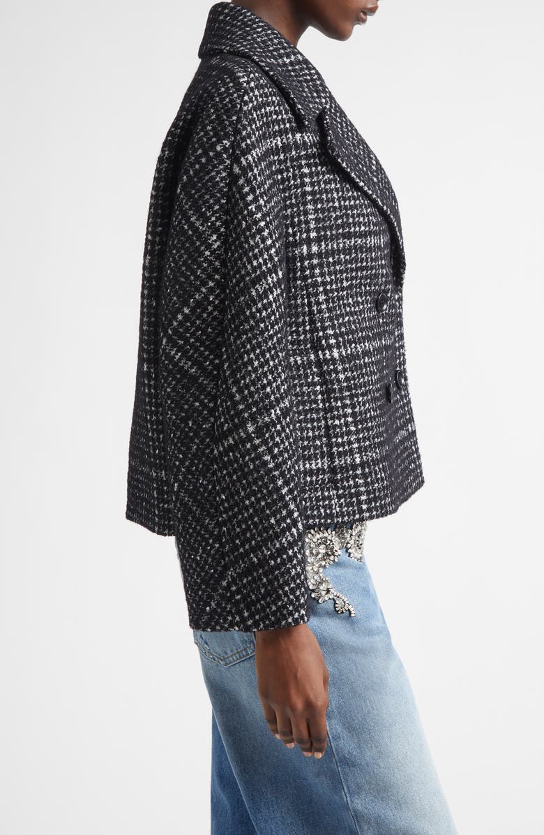 Dolce&Gabbana Double Breasted Plaid Crop Jacket, Alternate, color, Quadri-Check-Tartan