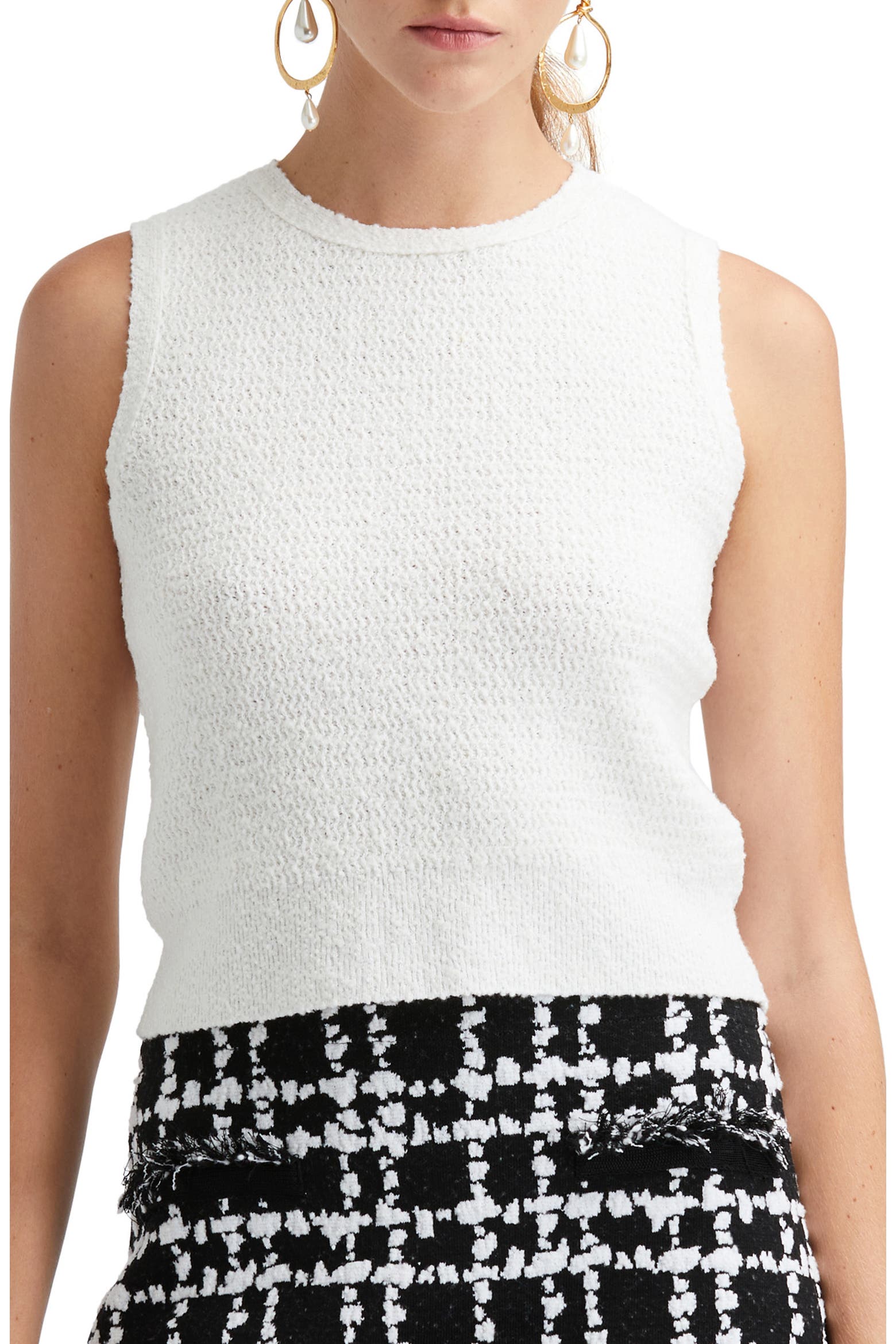 Shell Card Bild Oscar de la Renta Sleeveless Crewneck Shell (Women) | Nordstrom