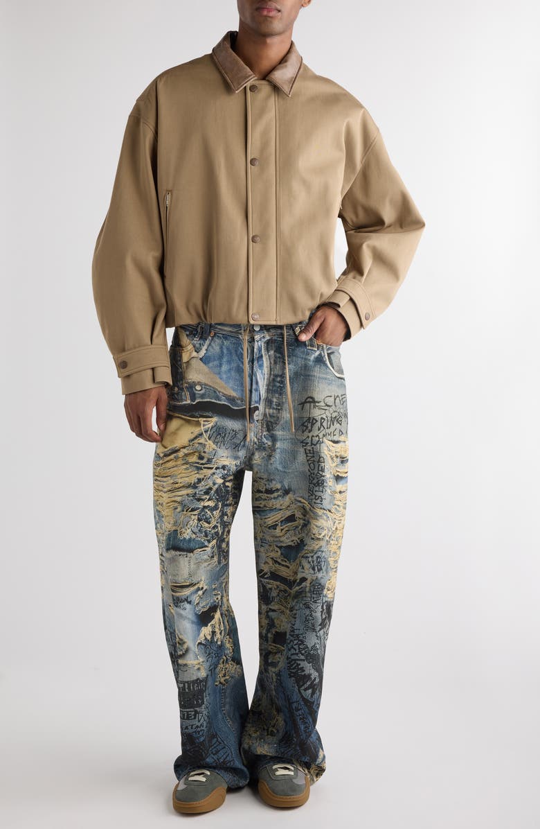 Acne Studios Logo Patch Cotton Bomber Jacket, Alternate, color, 