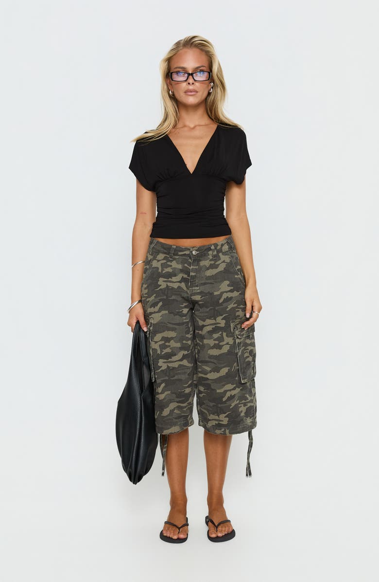 Princess Polly Hudsen Camo Longline Cargo Shorts, Alternate, color,