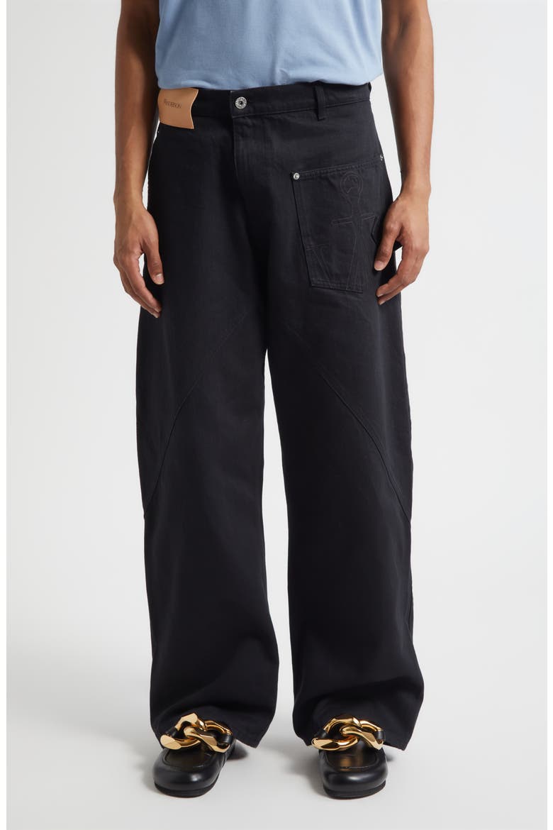 Twisted Workwear Denim Jeans, Main, color, BLACK