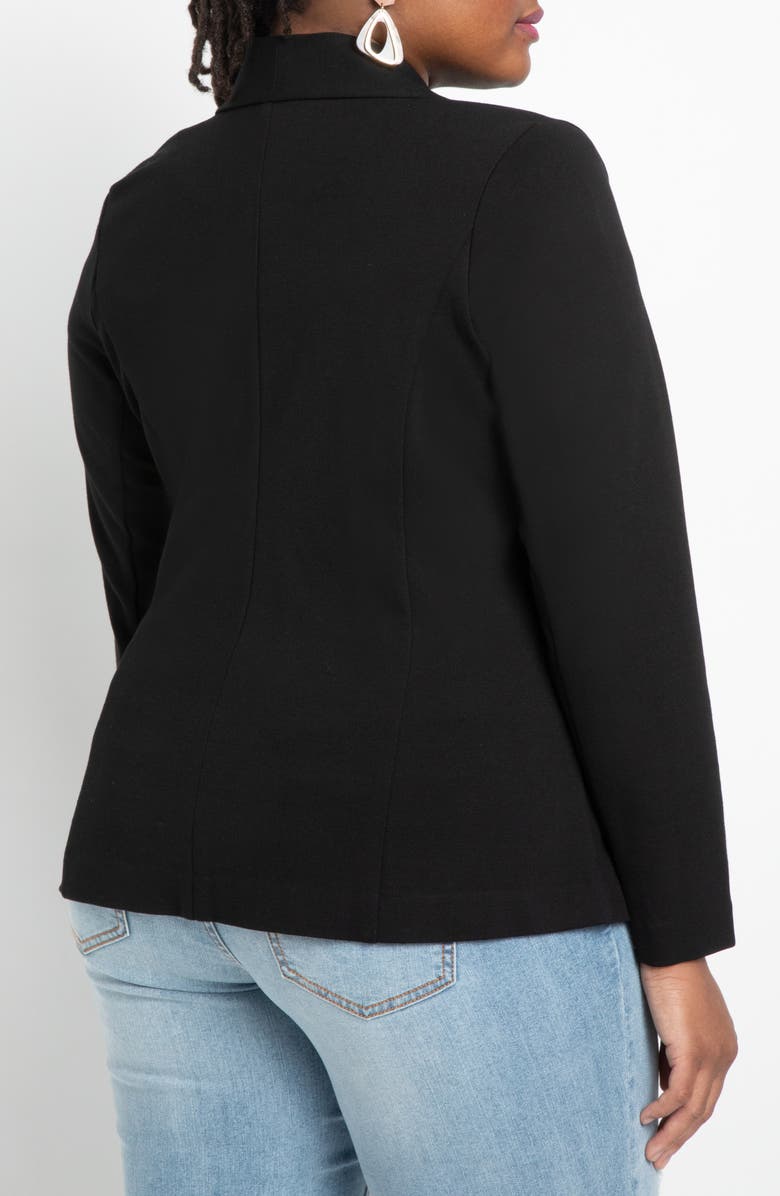 ELOQUII Double Breasted Knit Blazer, Alternate, color, 