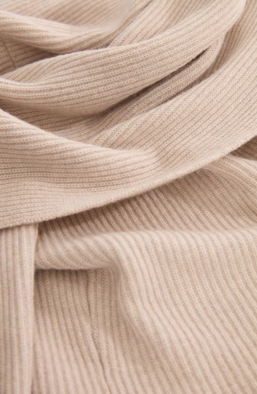 Cache Coeur Kim Rib Fold Over Cowl Neck Wool Blend Maternity Sweater In Beige