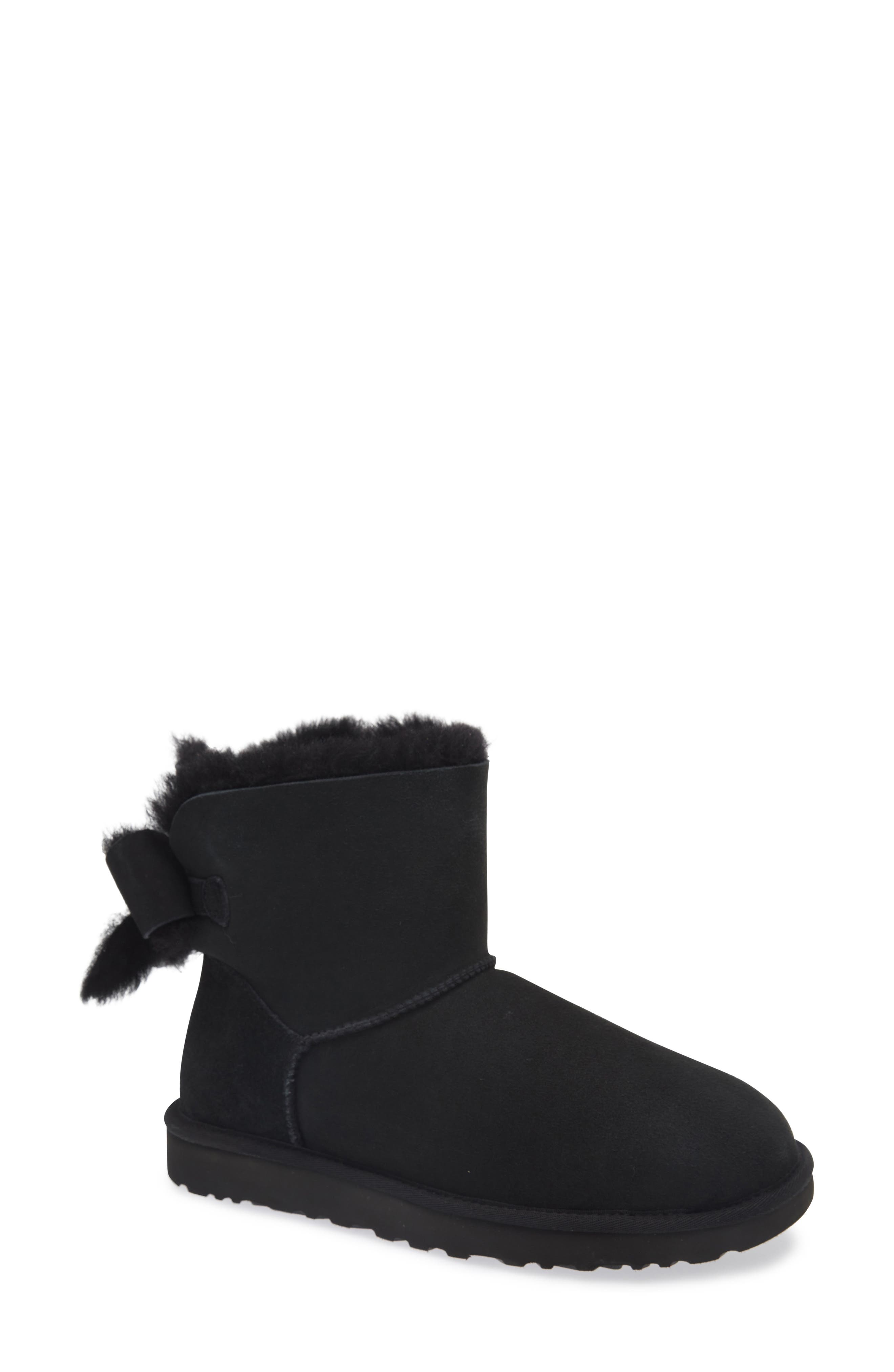 UGG<sup>®</sup> Classic Heritage Bow Genuine Shearling Bootie, Main, color, 