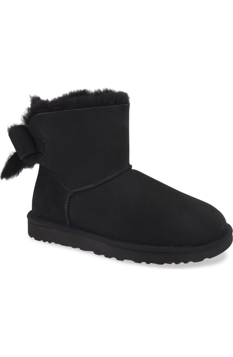 UGG<sup>®</sup> Classic Heritage Bow Genuine Shearling Bootie, Main, color,