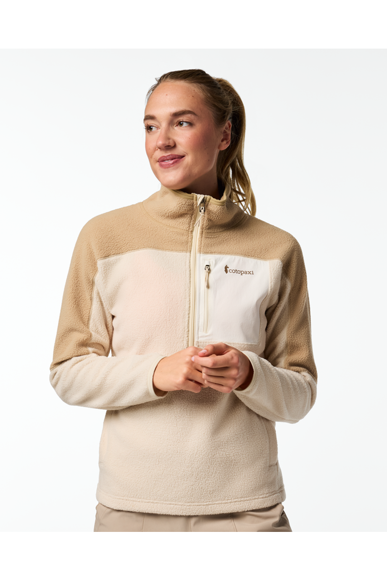 Abrazo Fleece Half-Zip Jacket - Women's, Main, color, Khaki and Cream