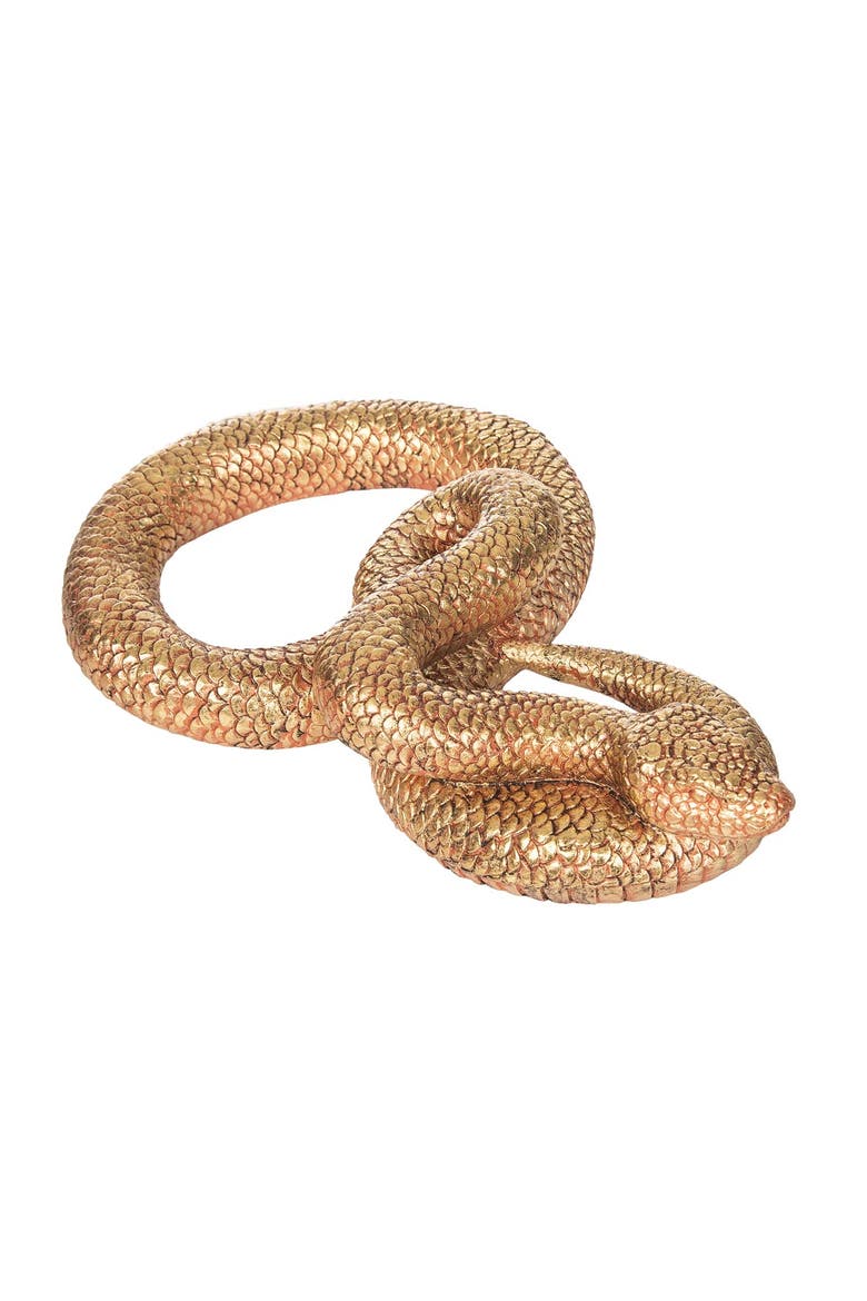 Copper Snake Decorative Halloween 13.75" Figurine, Main, color, Gold