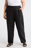 Eileen Fisher Pleated Organic Linen Ankle Lantern Pants