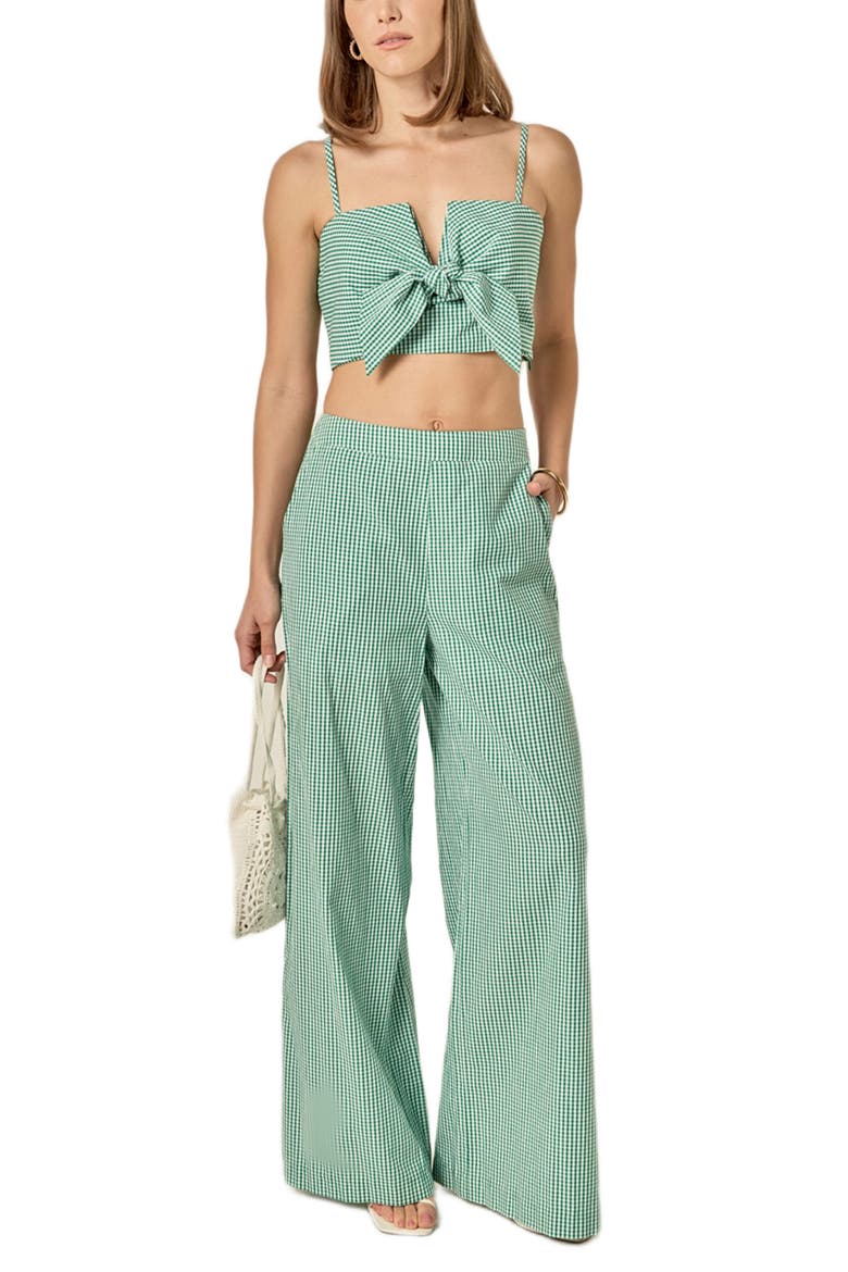 Check Wide Leg Pants, Alternate, color, KELLY GREEN