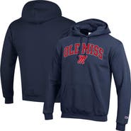 Champion Men's Champion Navy Ole Miss Rebels Arched Logo Fleece Pullover Hoodie
