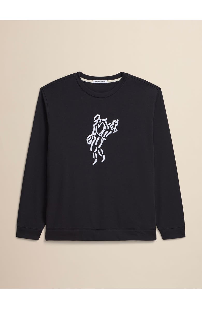ASHWORTH GOLF Golfman Satin Stitch Crew, Main, color, Black