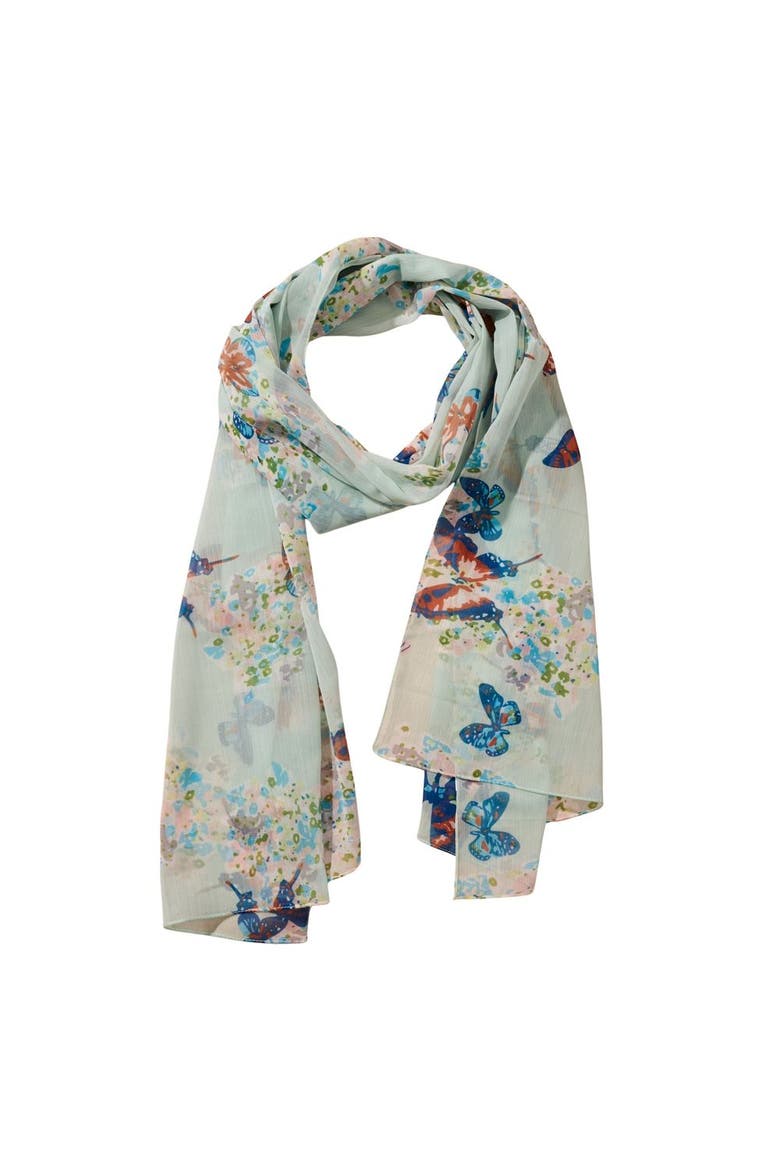 Komal Butterfly Chiffon Scarf, Main, color, Multi Color