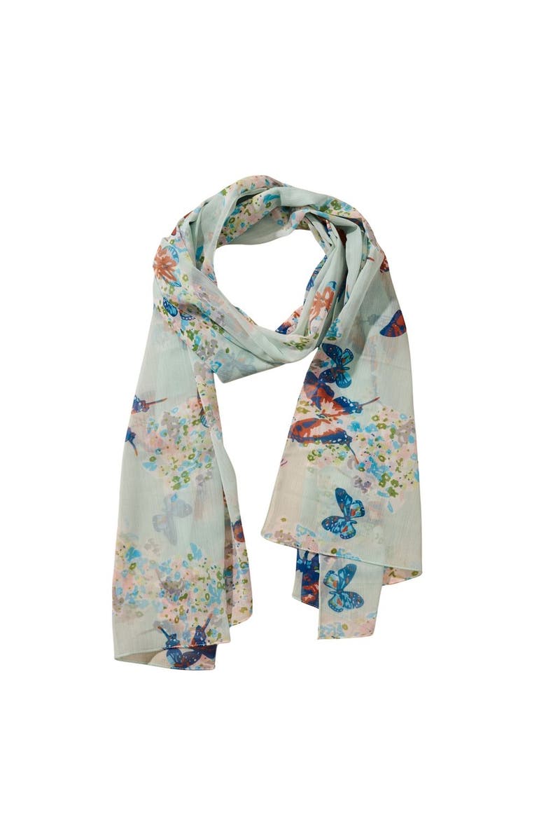 Ten Thousand Villages Komal Butterfly Chiffon Scarf, Main, color, Multi Color