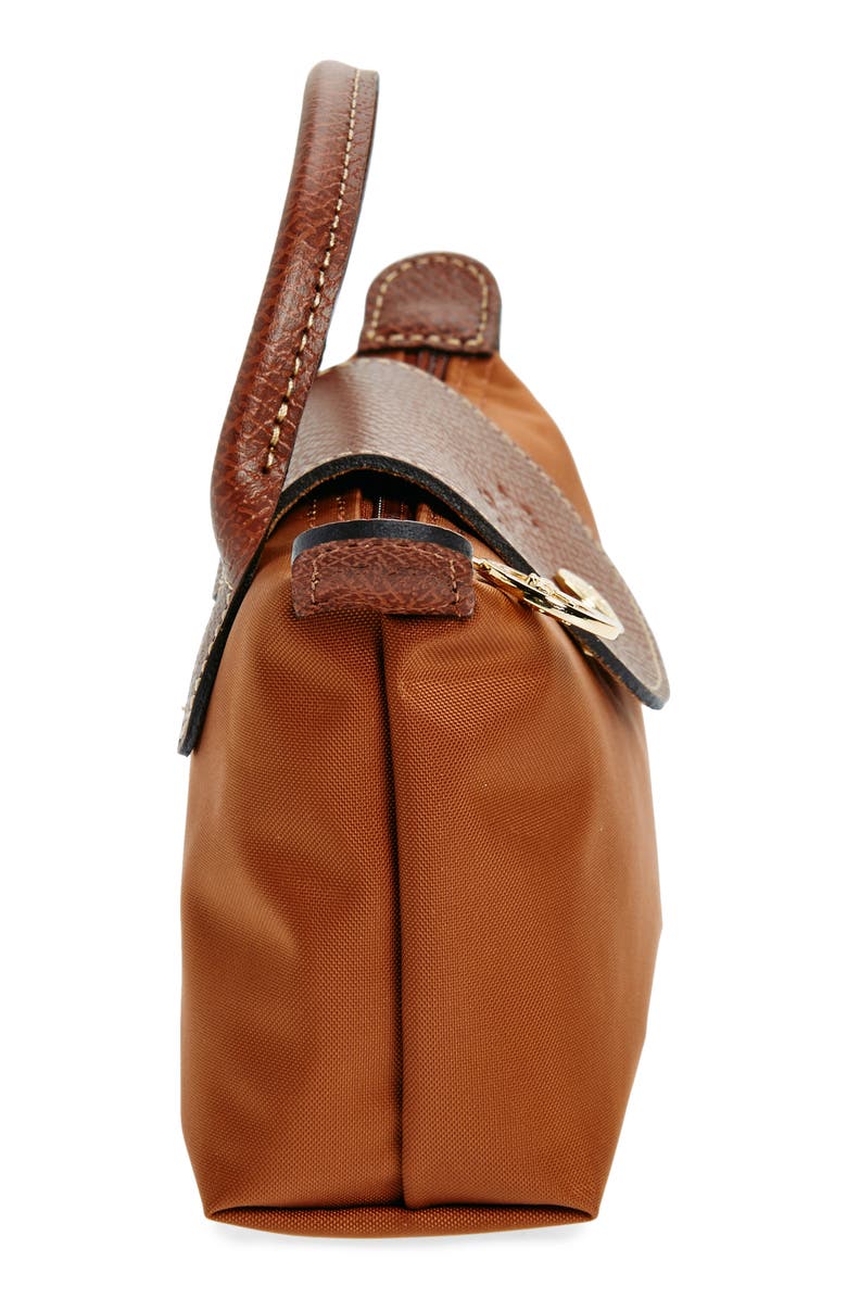 Longchamp Le Pliage Recycled Nylon Canvas Cosmetics Case, Alternate, color, Cognac