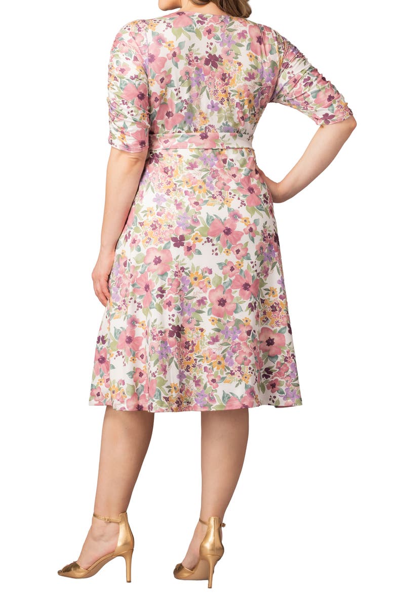 Gabriella Print Jersey A-Line Dress, Alternate, color, MAUVE WATERCOLOR BOUQUET