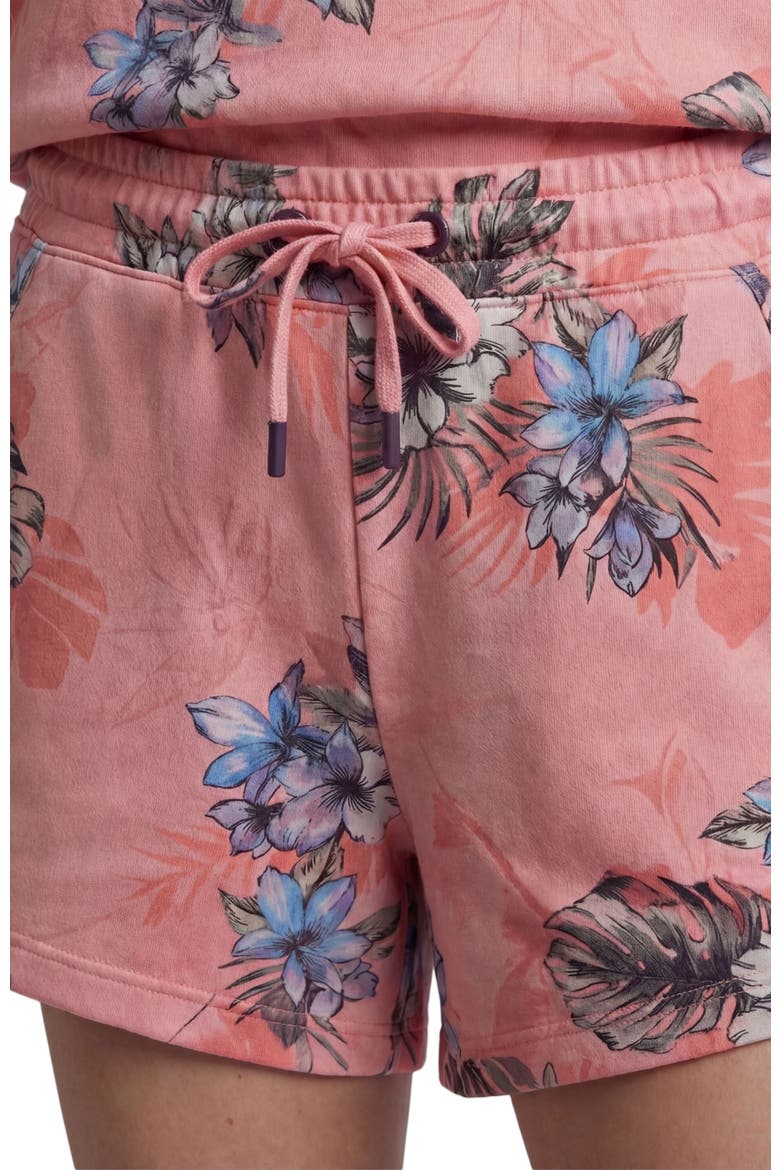 Exotic Floral Womens Drawstring Short, Alternate, color, EXOTIC FLORAL CORAL